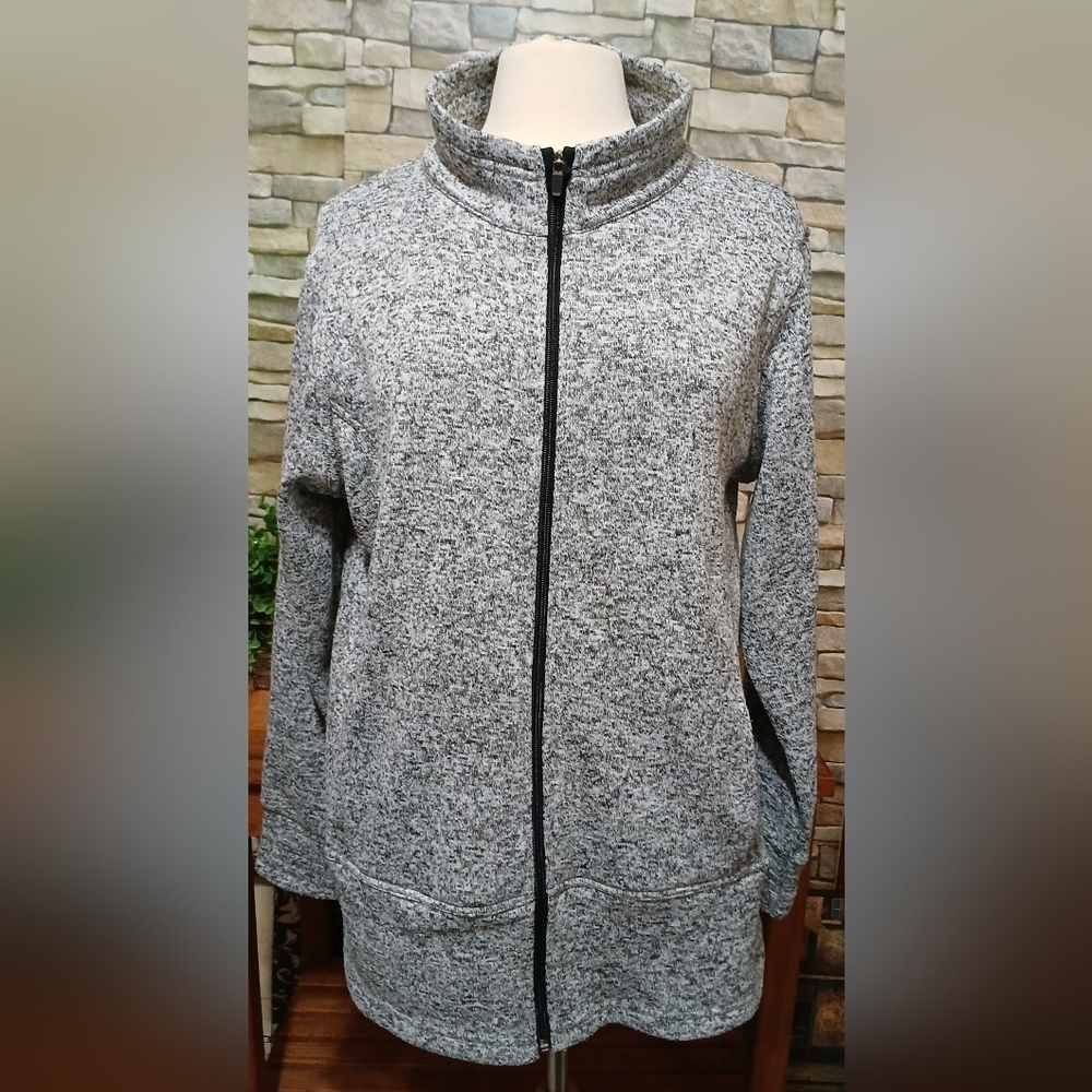 ARCHITECT Gray Fleece Ski & Snow Jacket 1X Outdoor Cozy